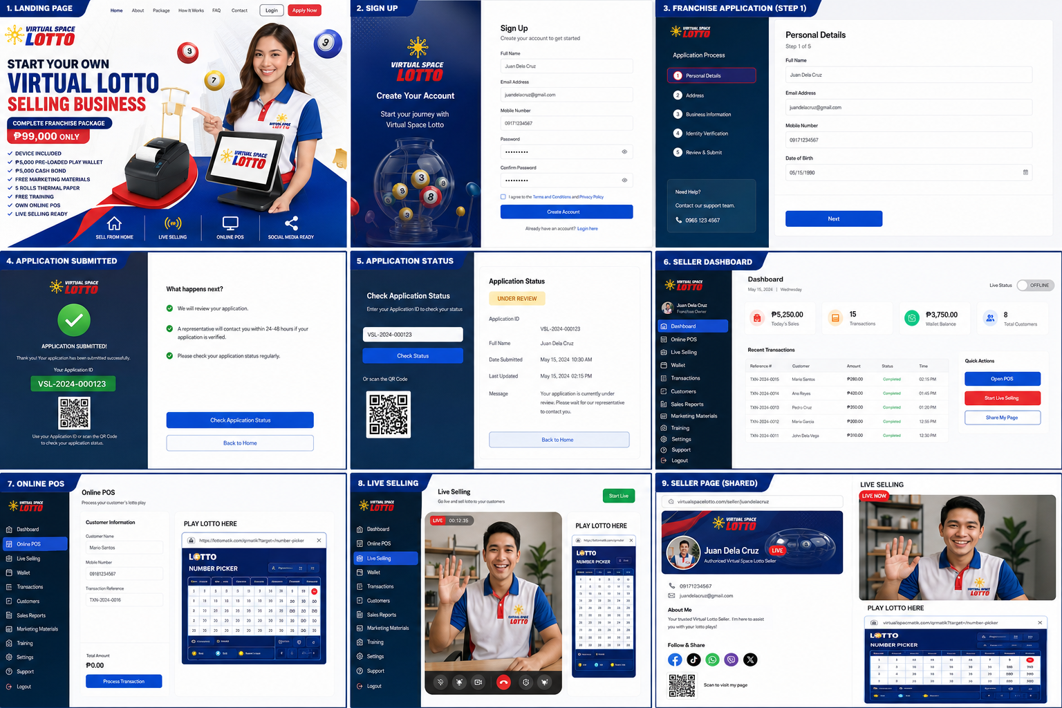 Virtual Space Lotto app mockup